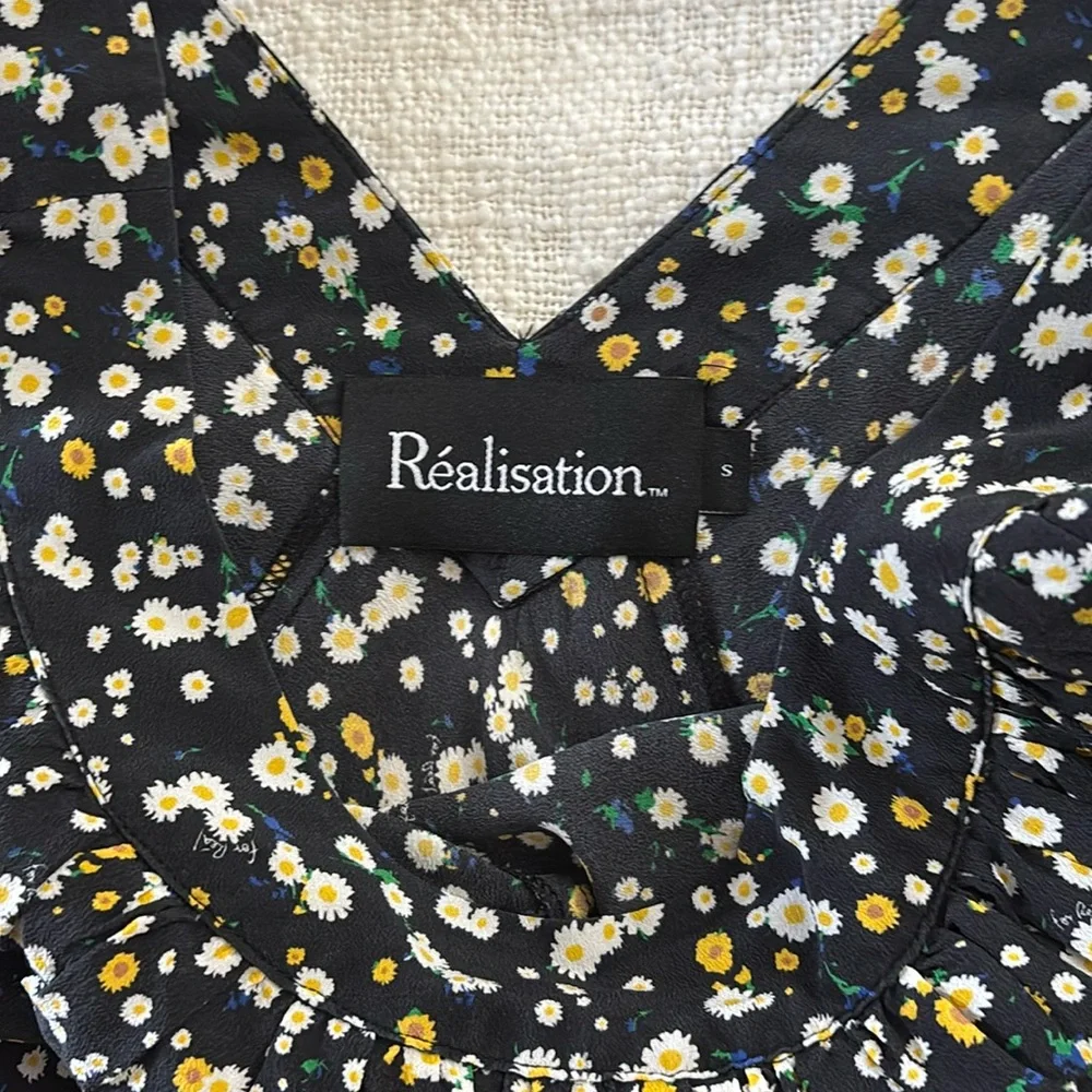 Lou Floral Black Maxi Silk Dress - Picture 7 of 14